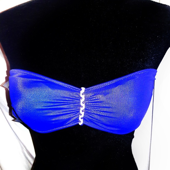 Victoria's Secret Other - New VS Bikini Bathing Suit Top Blue Pink Halter S